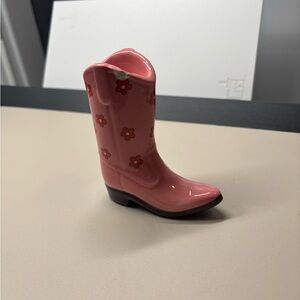 Incense burner - Pink Floral Ceramic Boot